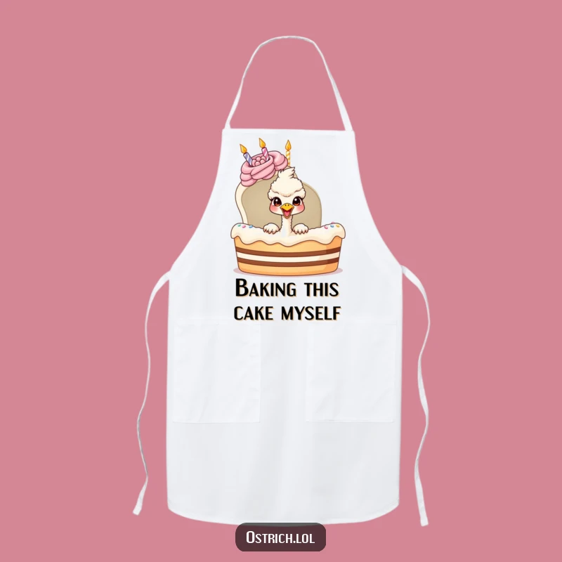 Funny Ostrich Birthday Cake Apron: Cook Up Laughs with This Hilarious Gift