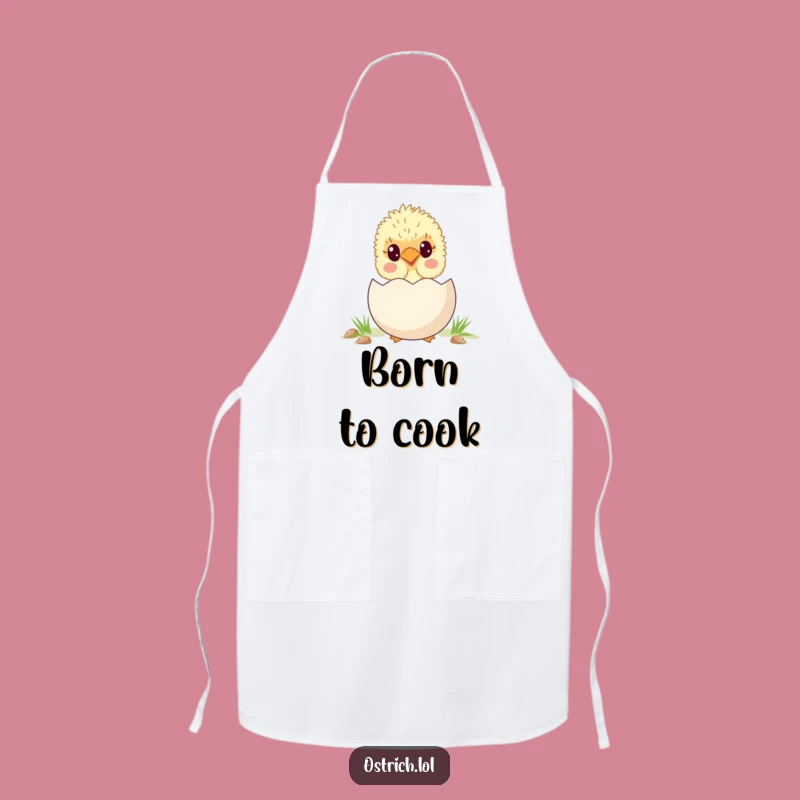Funny Ostrich Chick Egg Apron - Cute & Hilarious Kitchen Gift for Bird Fans