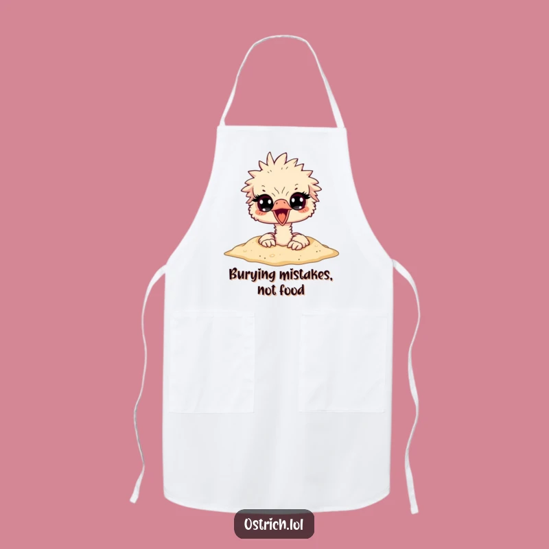 Funny Ostrich Head in Sand Apron - Hilarious Kitchen Safety Gift