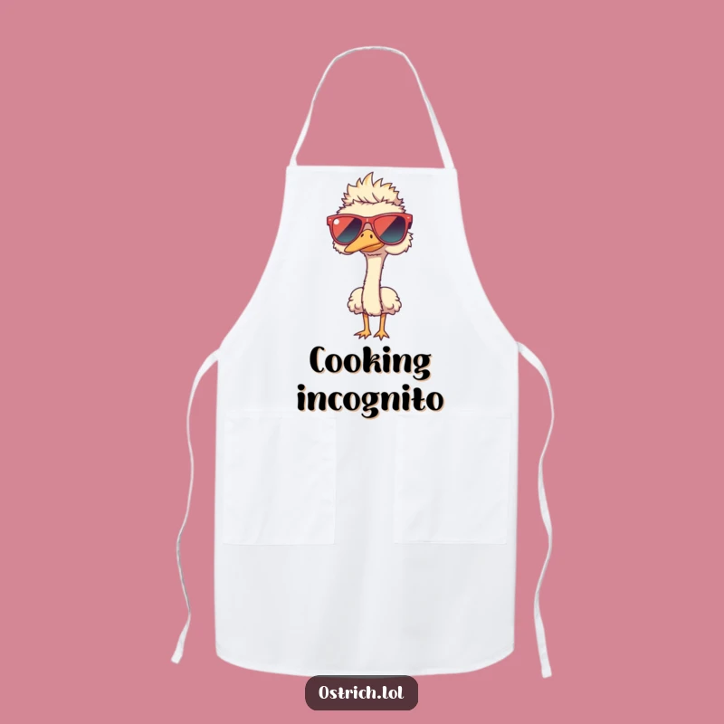 Funny Ostrich Sunglasses Apron: Cook with Oversized Hilarious Flair