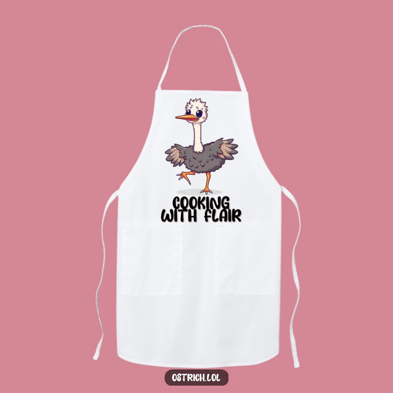 Funny Ostrich Happy Jig Apron: Hilarious Bird Gift for Dancing Cooks