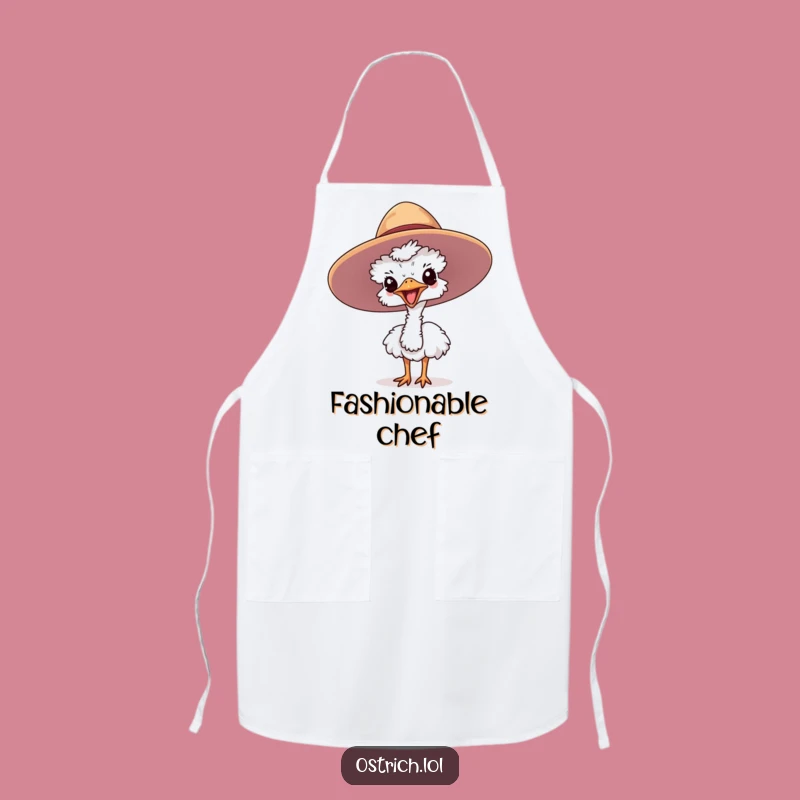 Funny Ostrich Hat Apron: Cook with Whimsical Fun