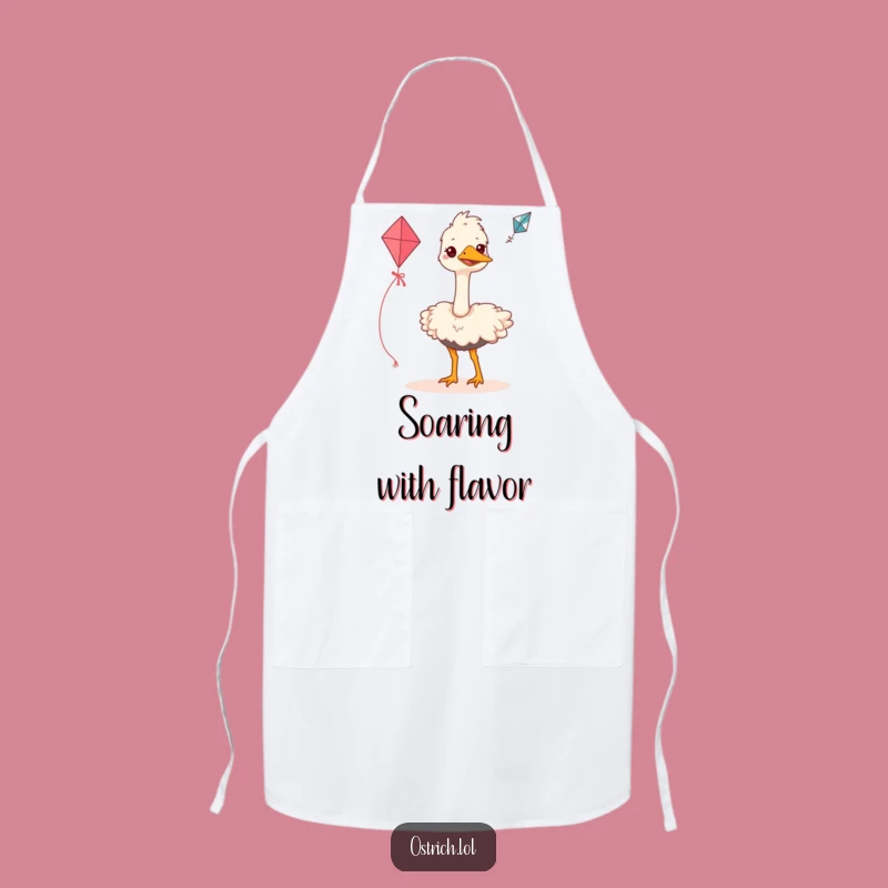 Funny Ostrich Kite Flyer Apron: Hilarious Bird Gift for Aspiring Cooks