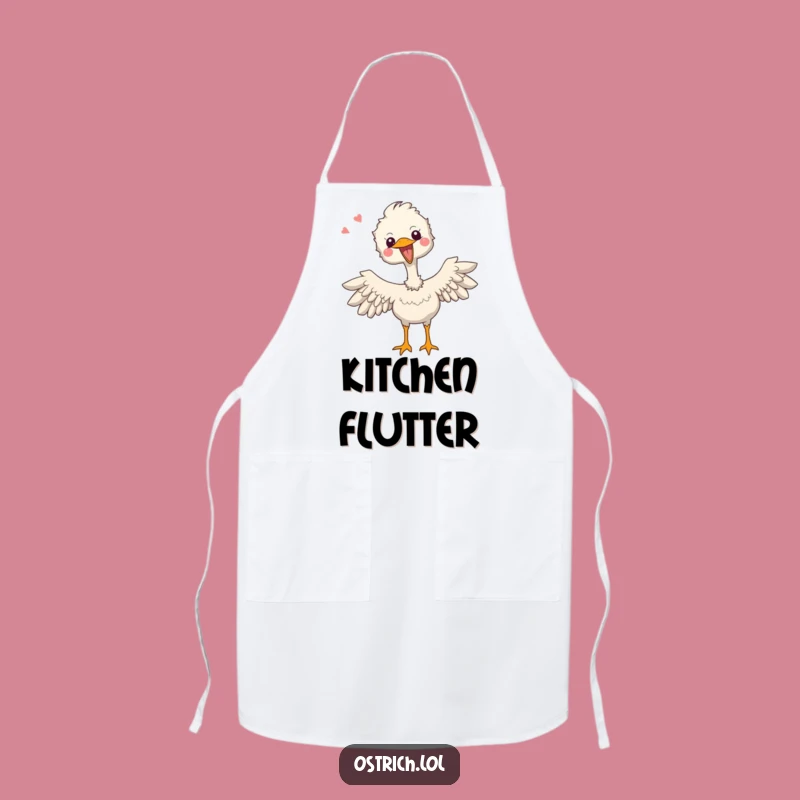 Funny Ostrich Party Apron - Humorous Wings of Joy