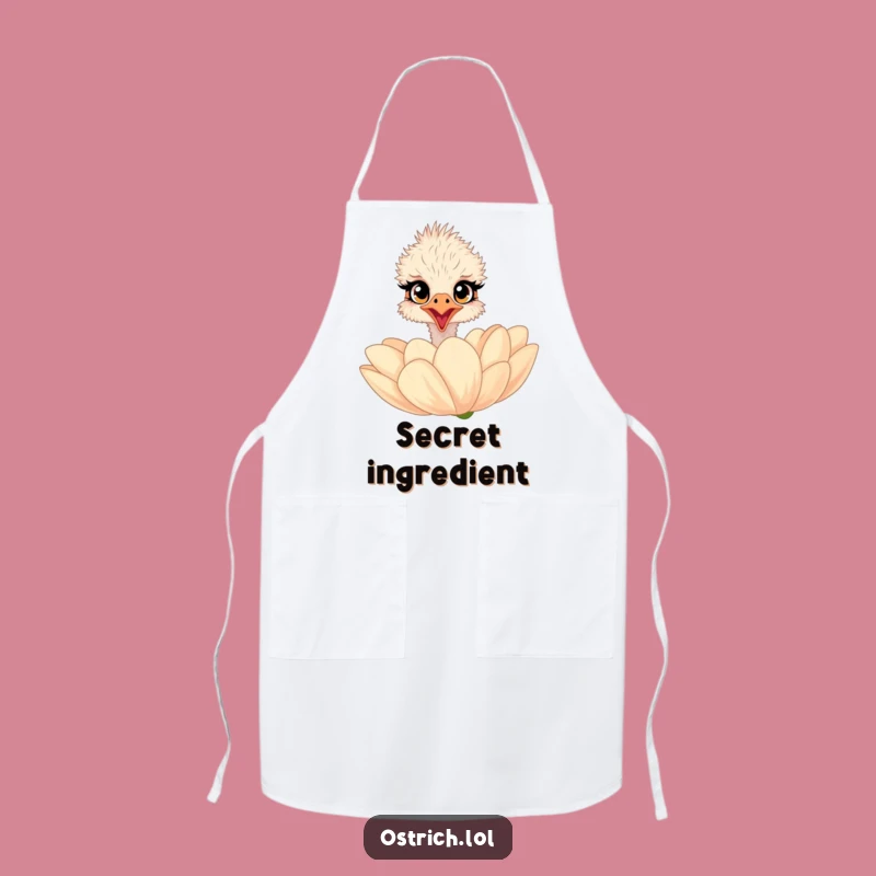 Funny Ostrich Flower Apron: Cook with Delicate Charm