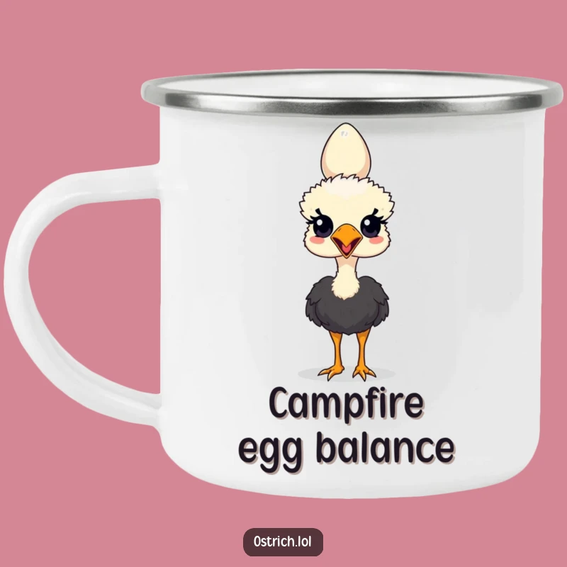 Funny Ostrich Camping Mug - Adventure-Ready Bird Humor Gift