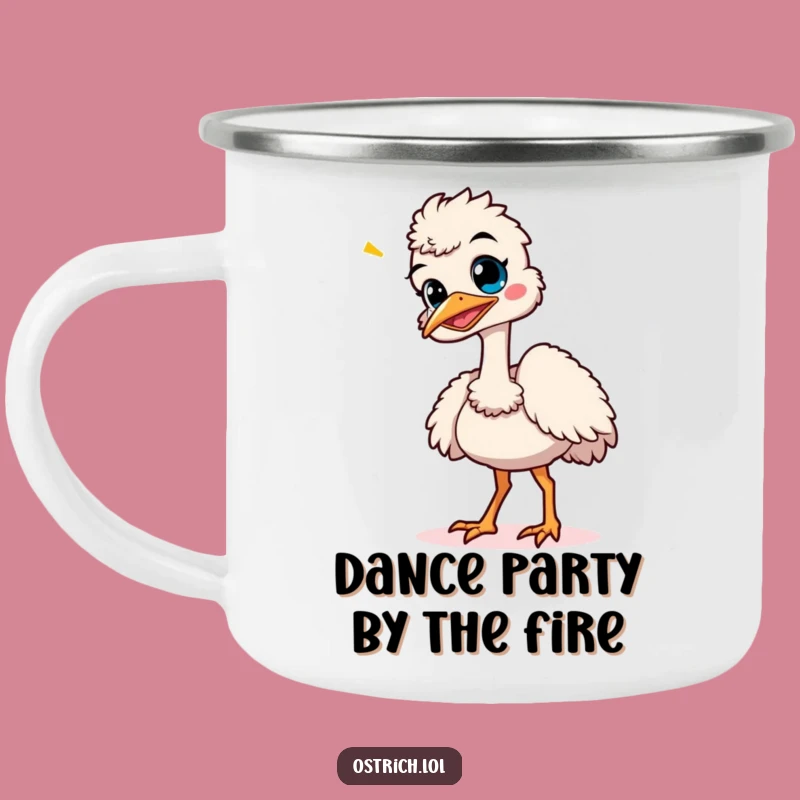 Funny Giggling Ostrich Dance Camping Mug - Durable & Hilarious Outdoor Fun