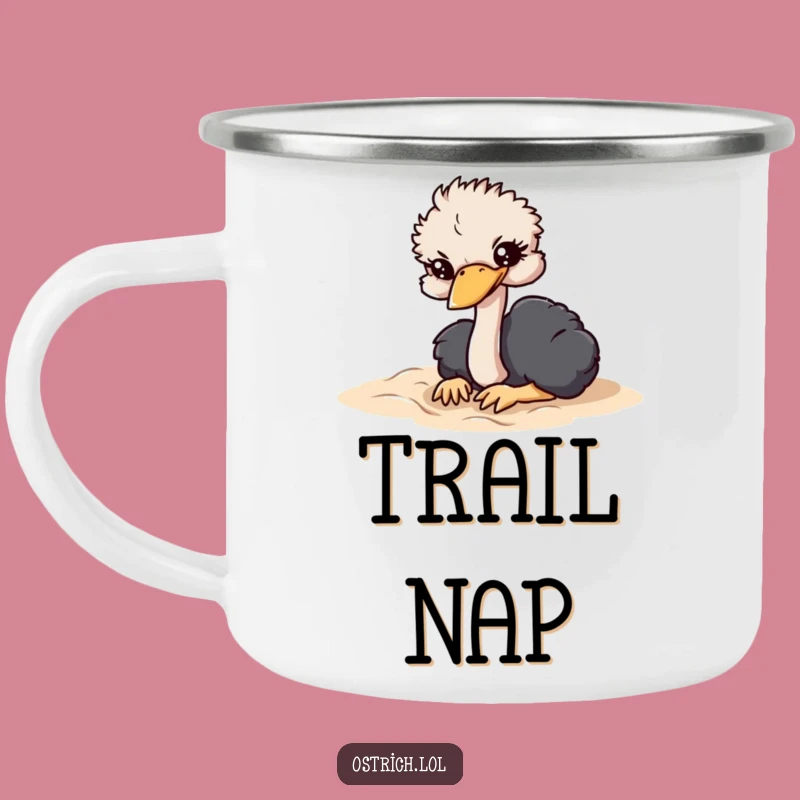 Funny Ostrich Camp Mug - Humorous Outdoor Head-In-Sand Fun