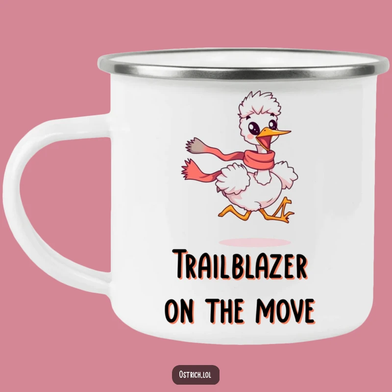 Funny Ostrich Running Scarf Camping Mug: Hilarious Adventures Start Here