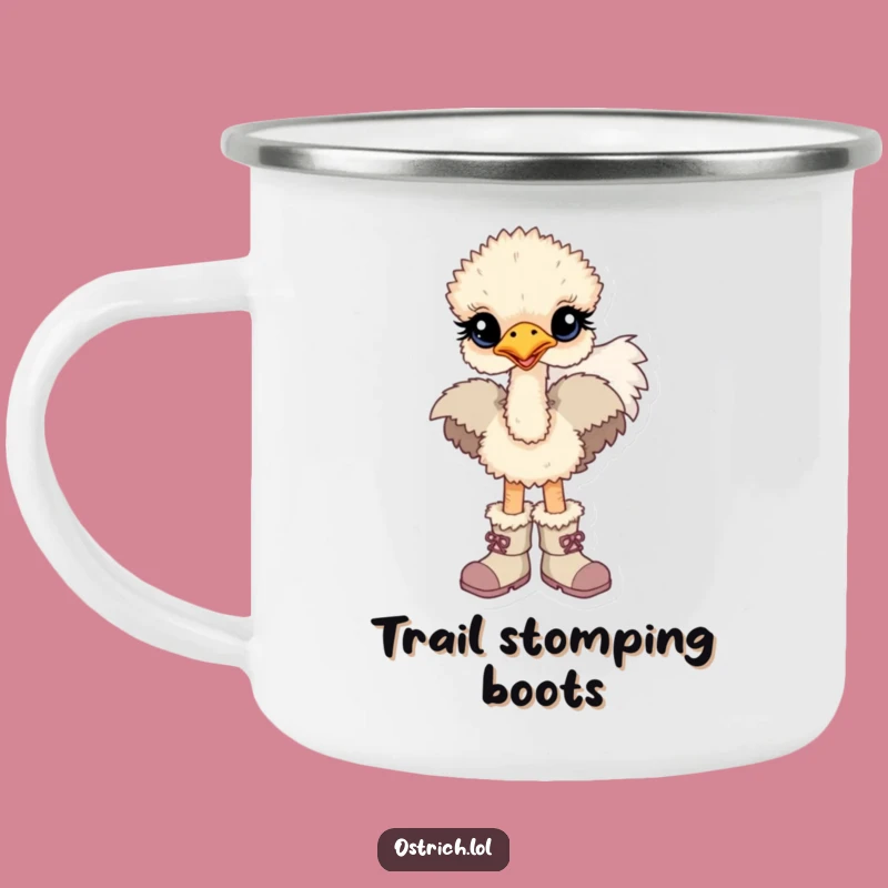 Funny Baby Ostrich Boots Camping Mug - Adventure Companion Gift