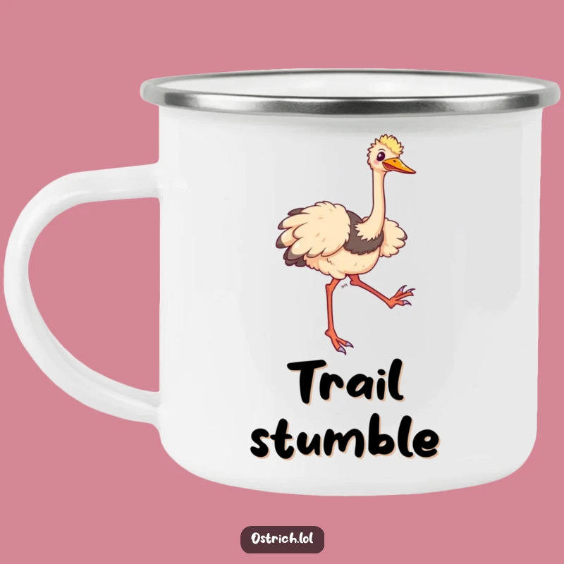 Funny Ostrich Trip Camping Mug: Hilarious Companion for Adventures