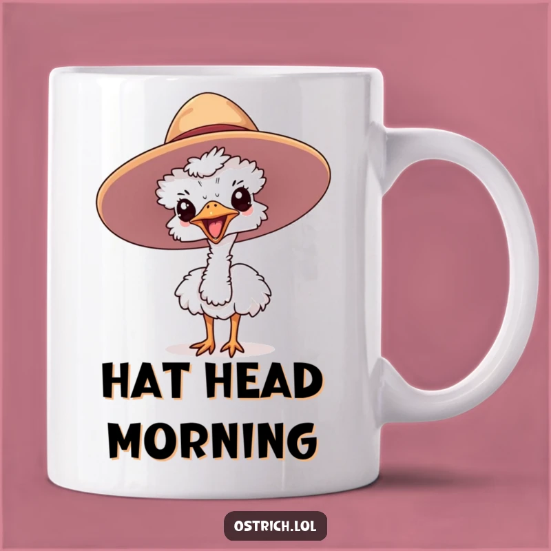 Funny Ostrich Hat Surprise Mug: Quirky Gift for Laughs