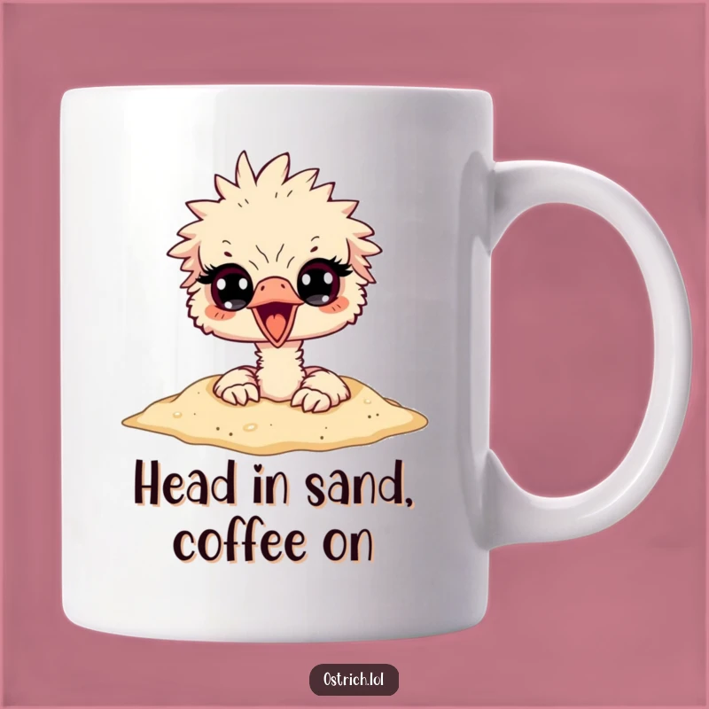 Funny Surprised Ostrich Head in Sand Mug - Hilarious Hideaway Gift