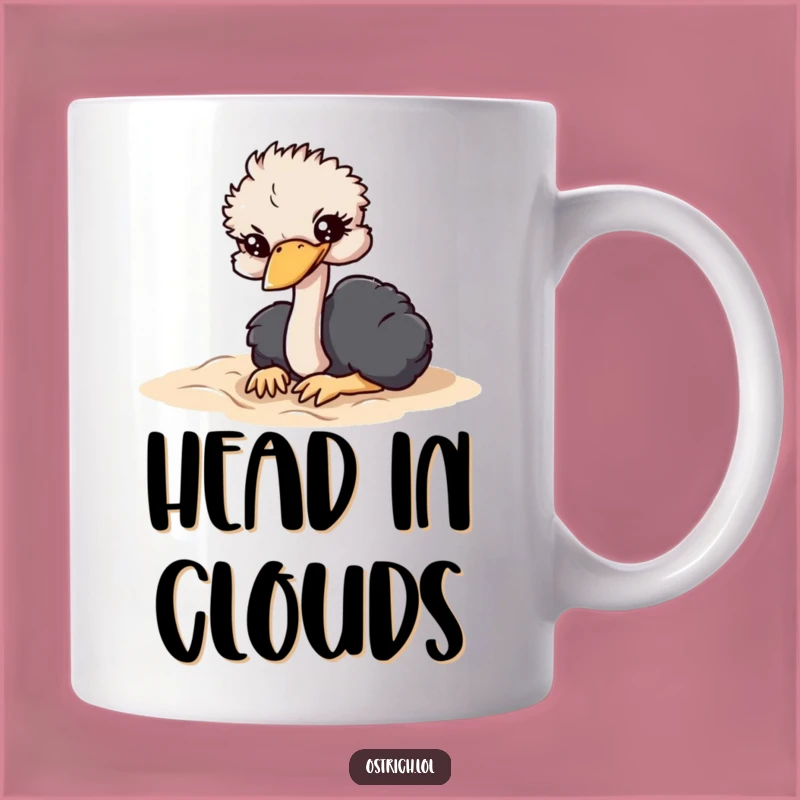 Funny Ostrich Head-In-Sand Mug - Humorous Escape Gift Idea
