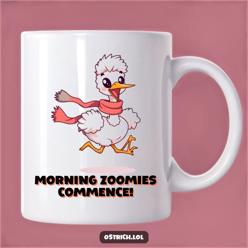 Funny Ostrich Running Scarf Mug: An Enthusiastic & Hilarious Gift for Speed Lovers