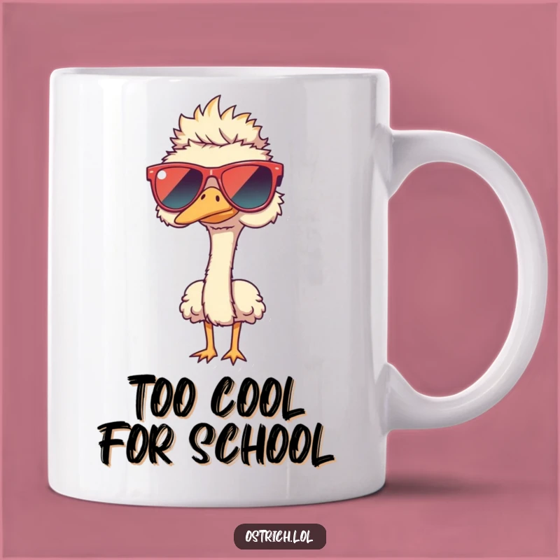 Funny Ostrich Sunglasses Mug: Oversized Humor & Hilarious Gift