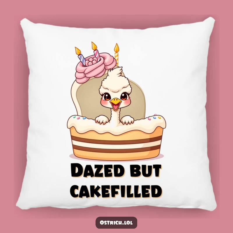 Funny Ostrich Birthday Cake Pillow: Snuggle Up with This Hilarious Surprise Gift