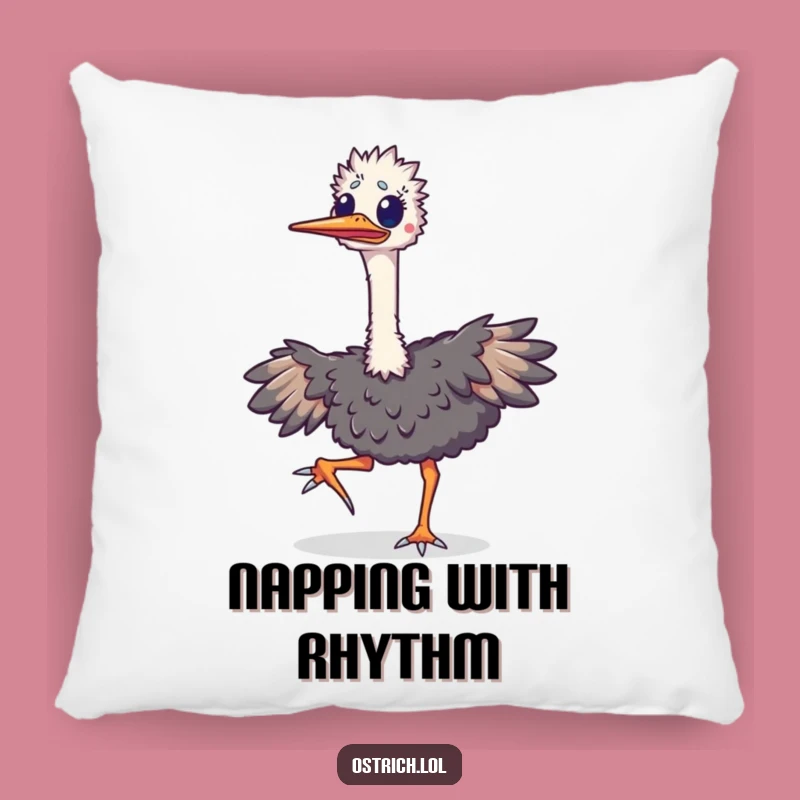 Funny Ostrich Happy Jig Pillow: Cozy and Hilarious Accent for Joy