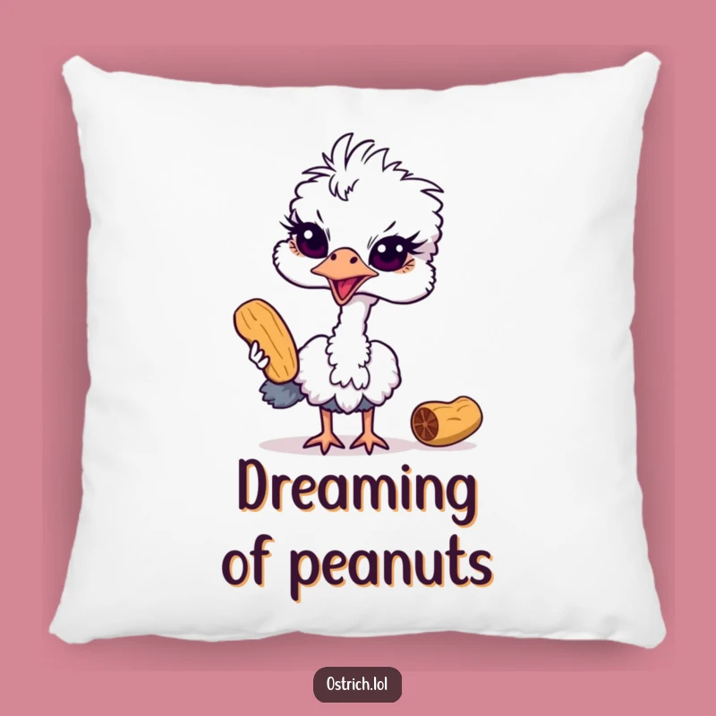 Funny Ostrich Peanut Thief Pillow: Cozy and Hilarious Bird Accent