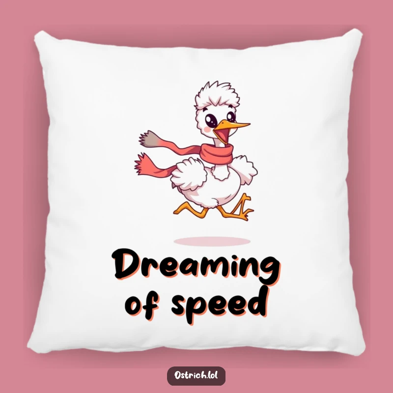 Funny Ostrich Running Scarf Pillow: Snuggle Up with Hilarious Speed