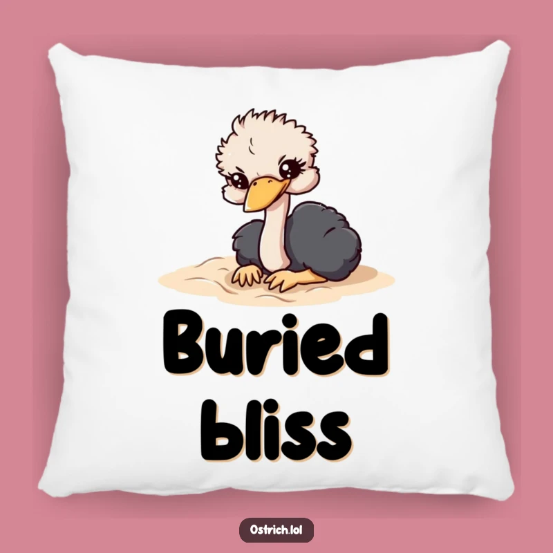Funny Ostrich Stress Relief Pillow - Comedic Sand Burial