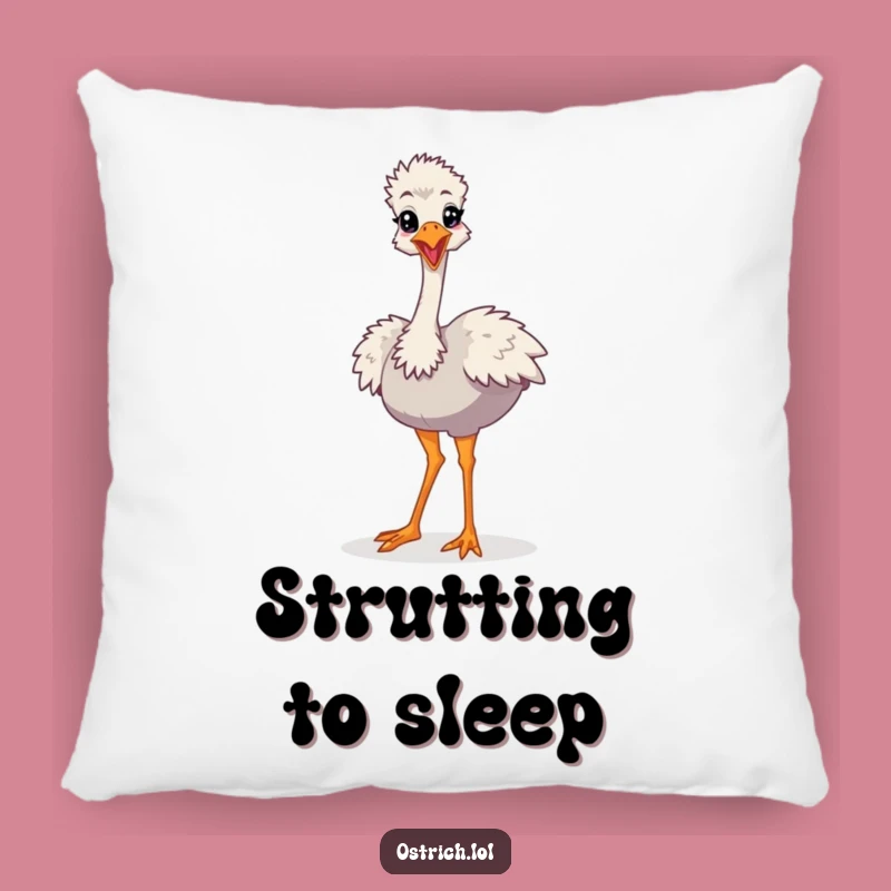 Funny Ostrich Strut Pillow, Cartoon Character Cushion, Comfy Funny Gift