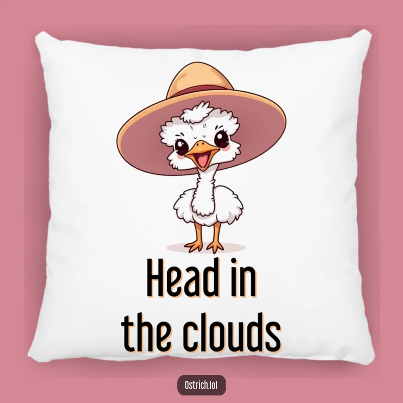 Funny Ostrich Hat Pillow: Cozy Comfort with a Quirky Touch