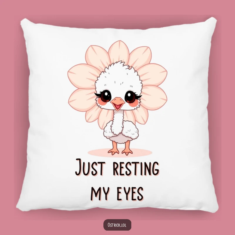 Funny Ostrich Flower Peek Pillow: Cozy Baby Bird Cushion for Funny Home Decor