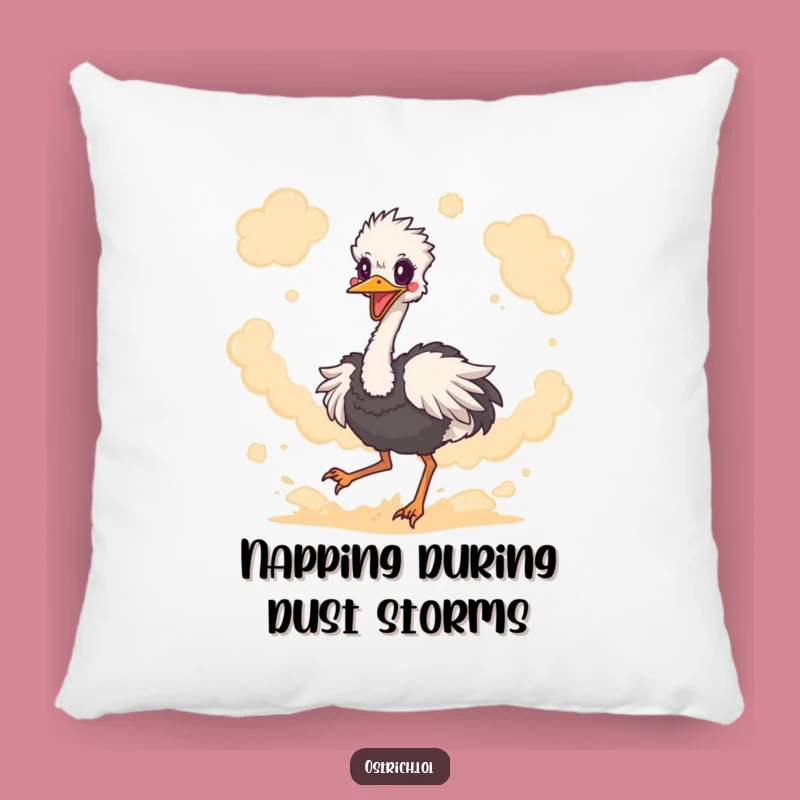 Funny Ostrich Dust Cloud Pillow - Cozy & Hilarious Bird Decor Accent