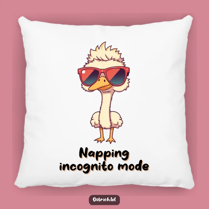 Funny Ostrich Sunglasses Pillow: Snuggle Up with Hilarious Cool