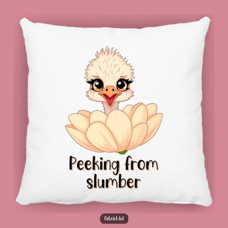 Funny Ostrich Flower Pillow: Cozy Comfort with a Delicate Touch