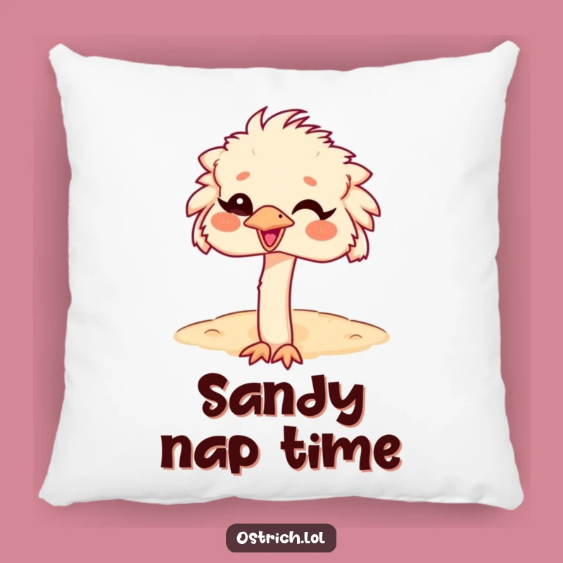 Funny Ostrich Head in Sand Pillow, Giggling Cushion, Comfy Stress Relief Gift