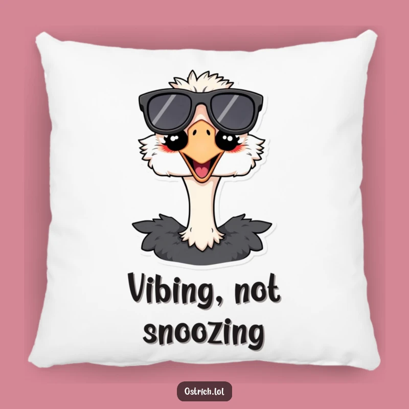 Funny Ostrich Shades Pillow: Cozy and Hilarious Bird Accent for Your Couch