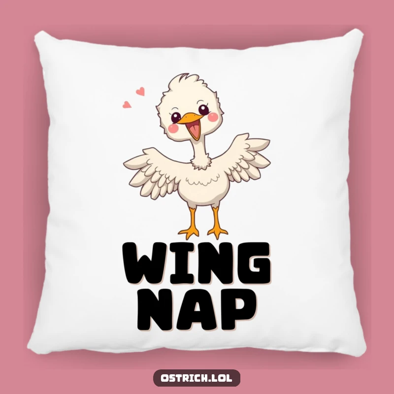 Funny Ostrich Happy Flap Pillow - Comedic Joyful Comfort