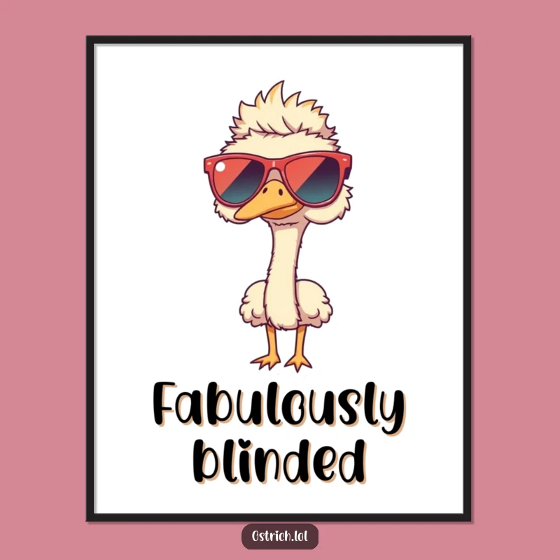 Funny Ostrich Sunglasses Digital Art: Instant Hilarious Style Gift