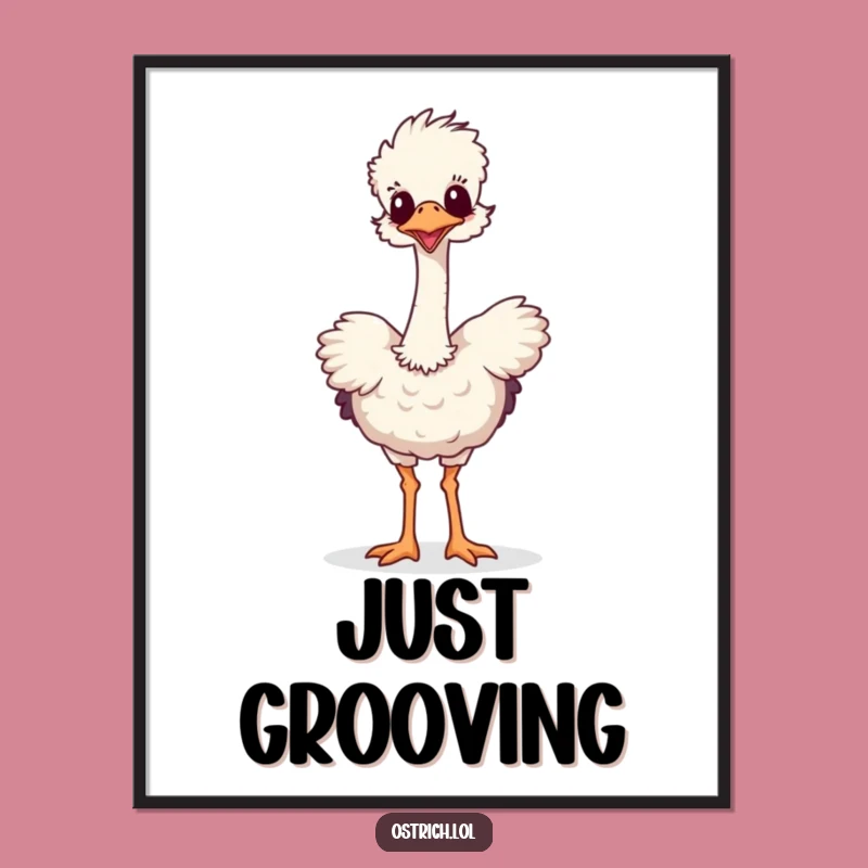 Funny Ostrich Dance Digital Art: Instant Laughs, Printable Gift