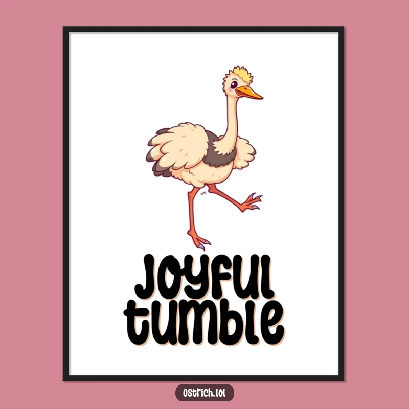 Funny Ostrich Trip Digital Print: Instant Hilarious Decor Download