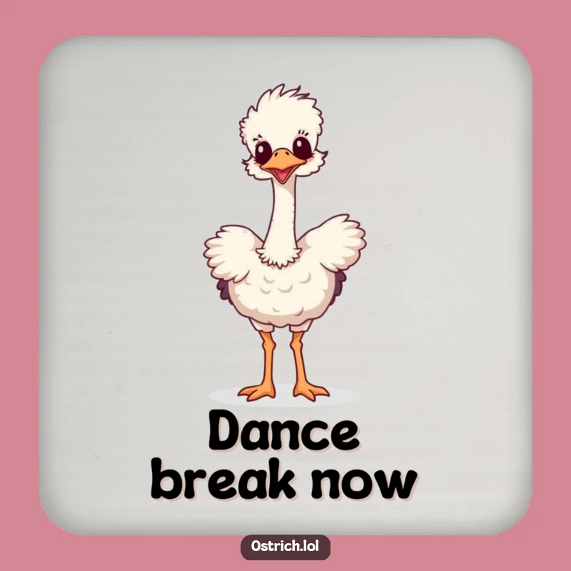 Funny Ostrich Dance Coaster Set: Protect Surfaces with Humor