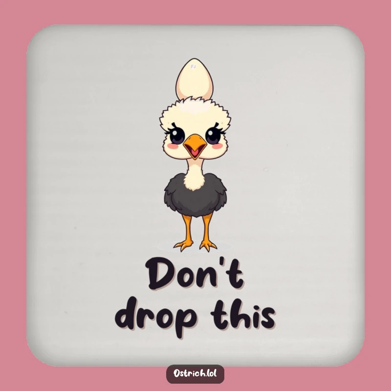 Funny Ostrich Drink Coaster - Protect Surfaces with Humor