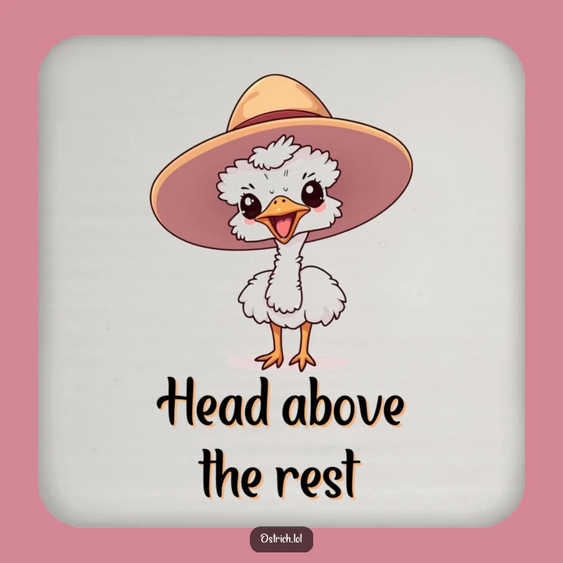 Funny Ostrich Hat Coasters: Protect Surfaces with Quirky Charm