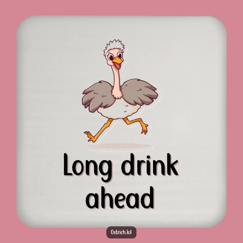 Funny Ostrich Stride Coaster Set: Protect Surfaces with Ambitious Flair