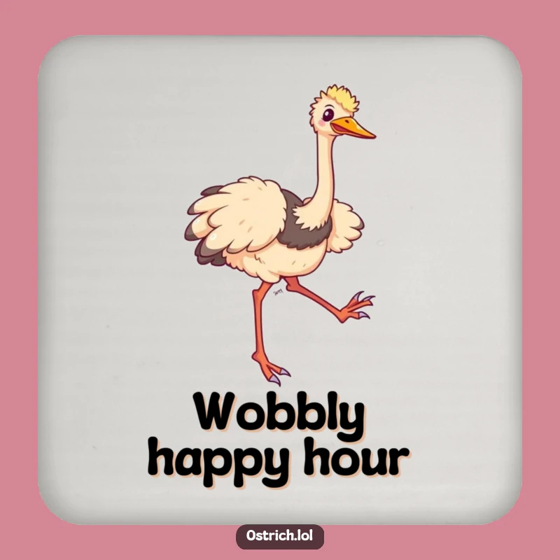 Funny Ostrich Trip Coasters: Protect Surfaces with Humor