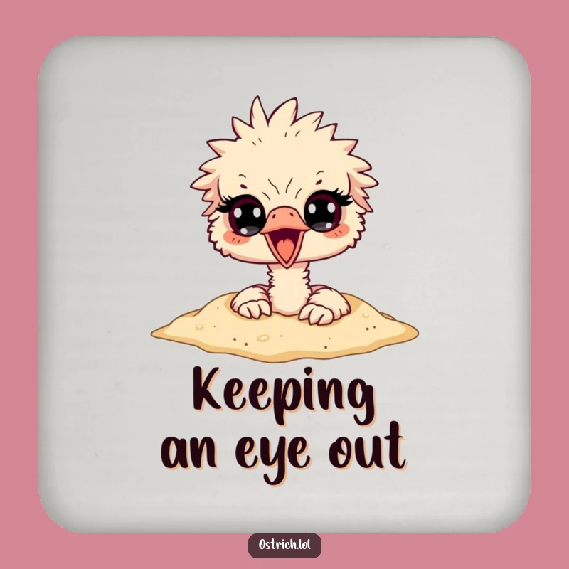 Funny Ostrich Head in Sand Coaster - Hilarious Surface Protection