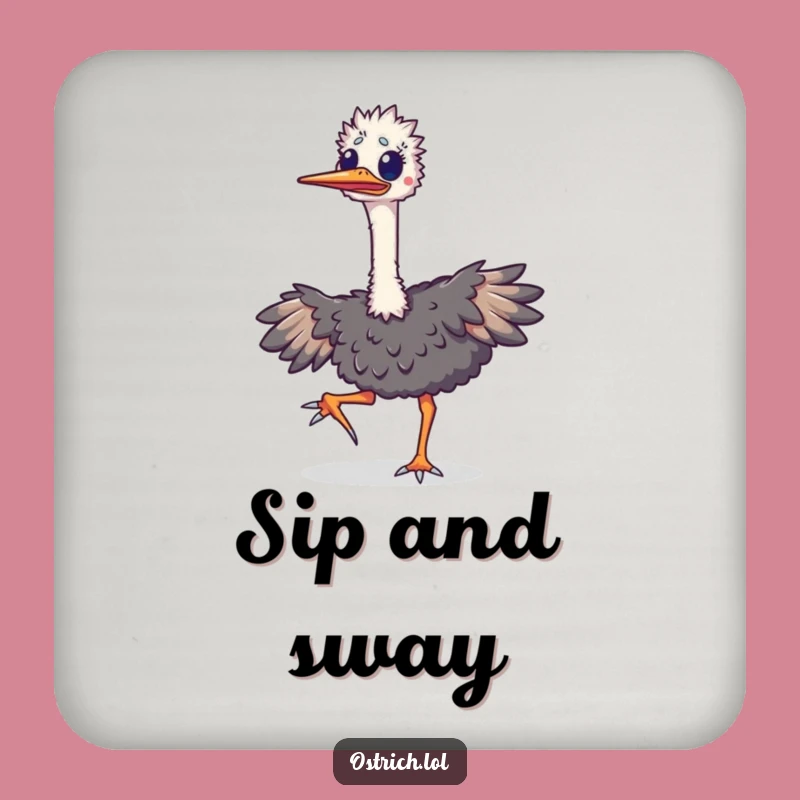 Funny Ostrich Happy Jig Coaster: Hilarious Bird Protection for Tables