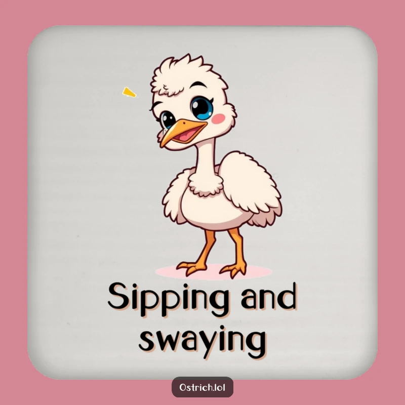 Funny Giggling Ostrich Dance Coaster - Hilarious Surface Protection