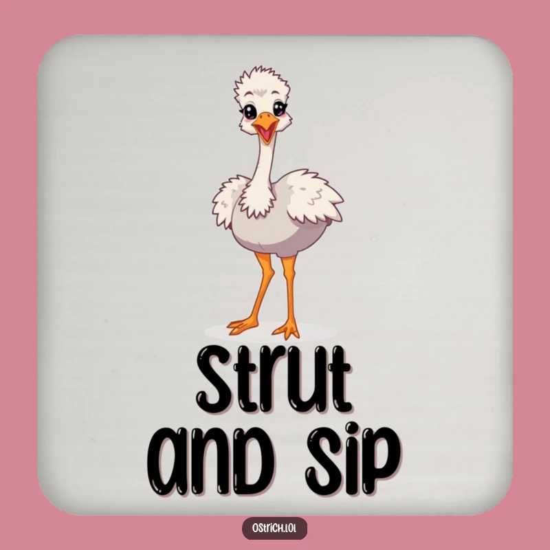 Funny Ostrich Strut Coaster, Cartoon Protection, Quirky Funny Gift