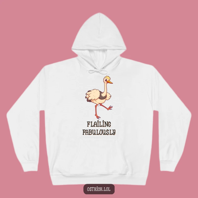 Cozy Funny Ostrich Trip Hoodie: Warmth for Your Wobbly Moments
