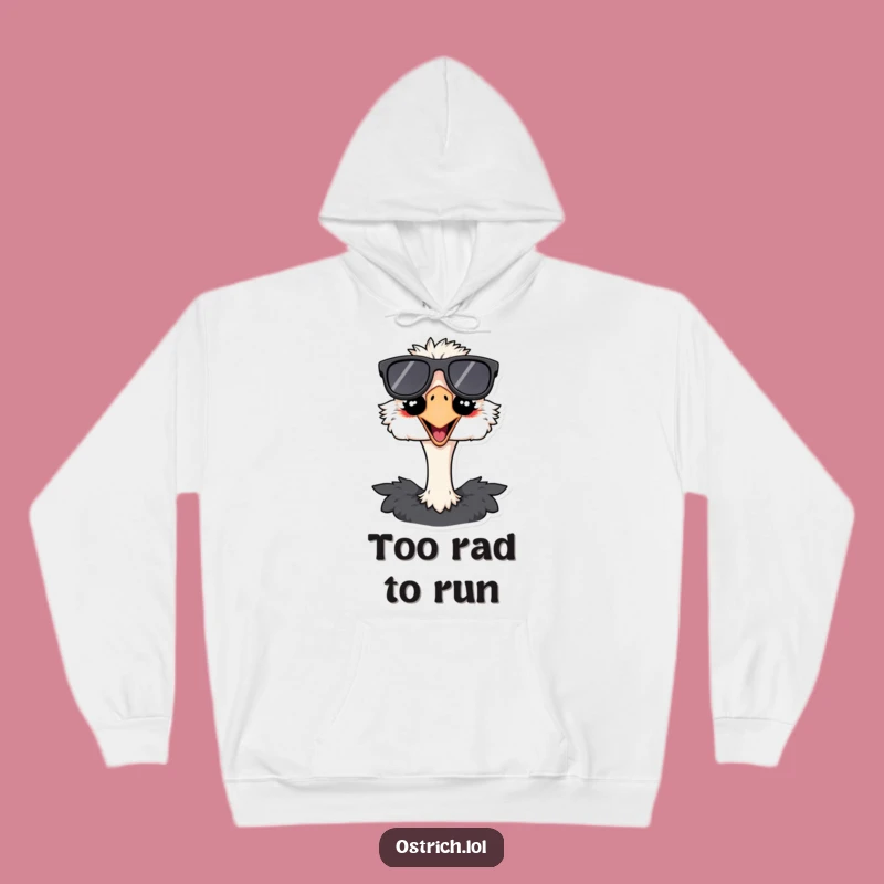 Funny Ostrich Sunglasses Hoodie: Warm and Hilarious Bird Gift for Chilly Days