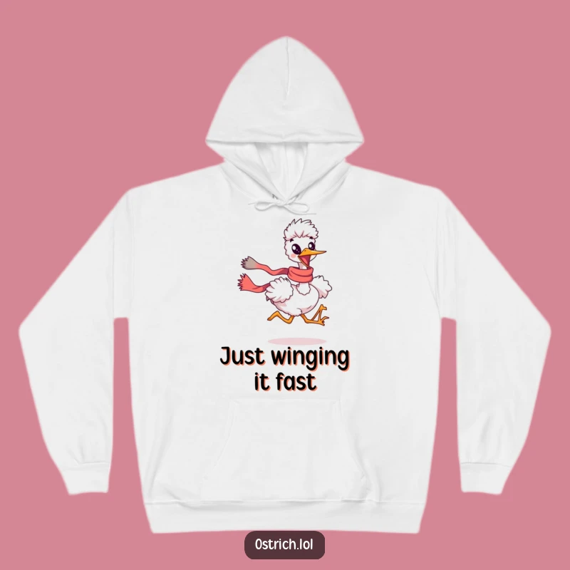 Funny Ostrich Running Scarf Hoodie: Cozy Up with Hilarious Speed & Style