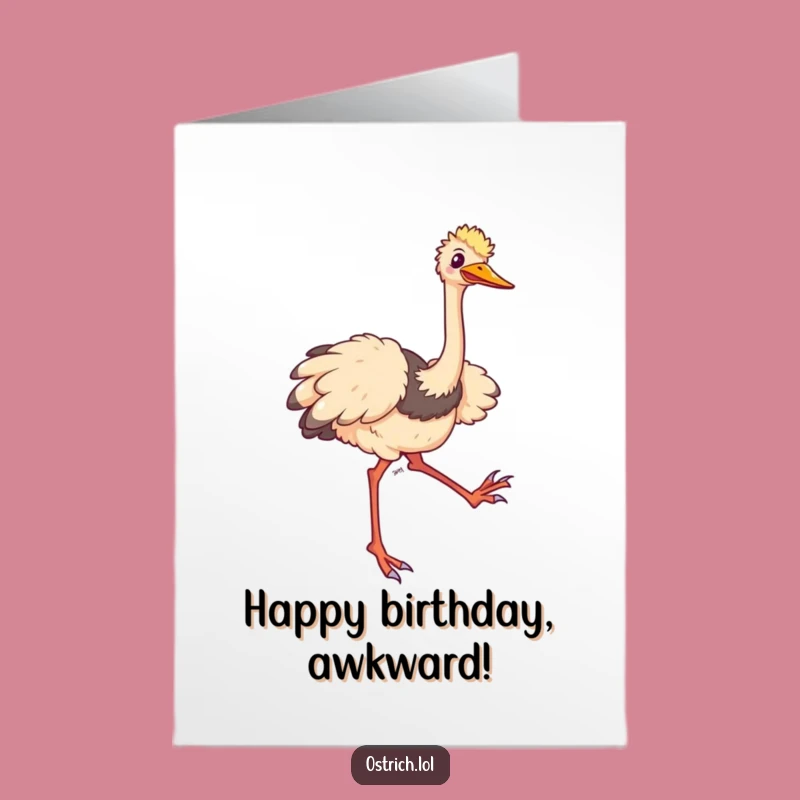 Free Printable Ostrich Birthday Card: Hilarious Tumble for a Fun Birthday